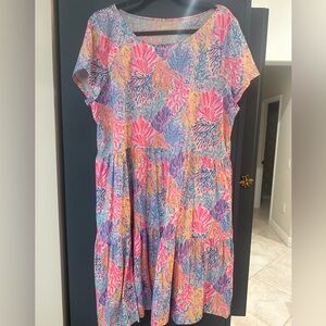 Lilly Pulitzer Geanna Tiered Swing Short Sleeve Dress XXL